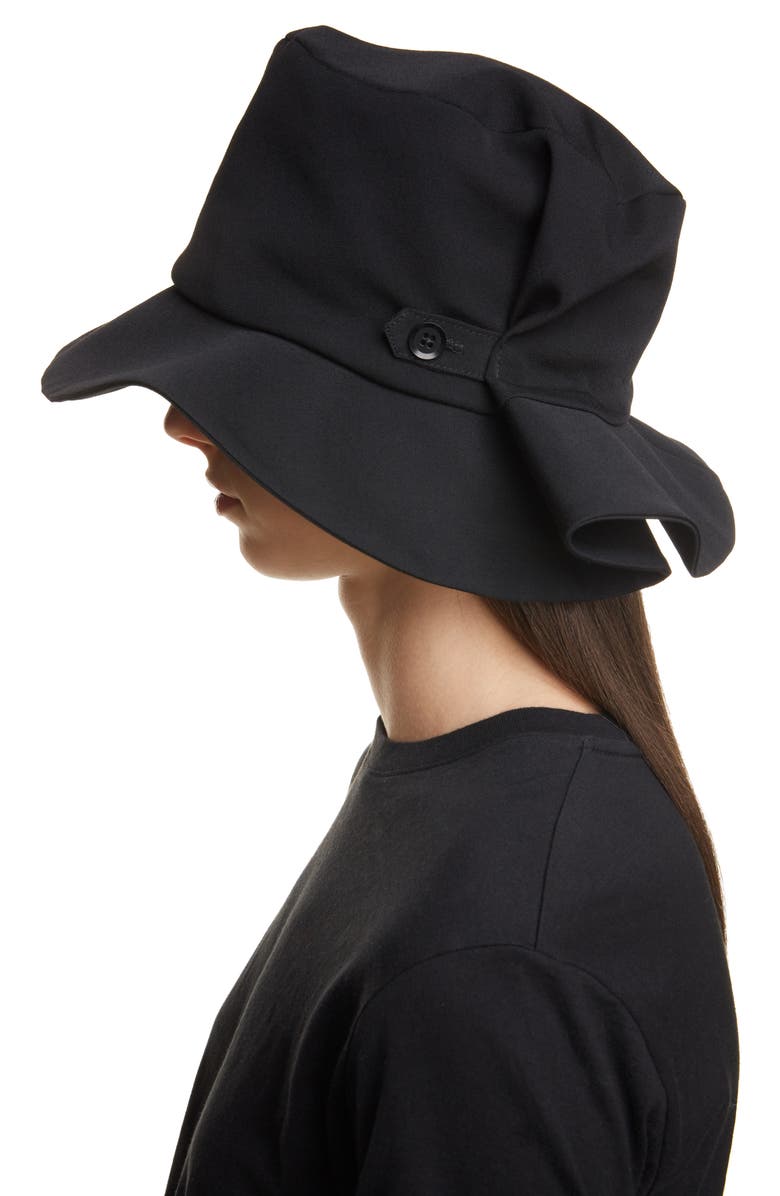 Y's by Yohji Yamamoto Button Tab Wool Hat, Alternate, color, 
