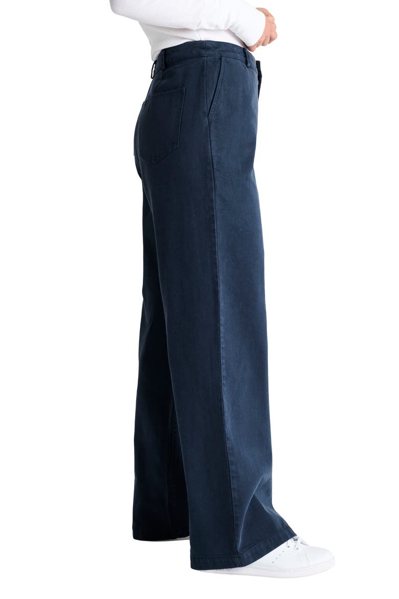 Lee High Waist Wide Leg Cotton Pants, Alternate, color, NAVY