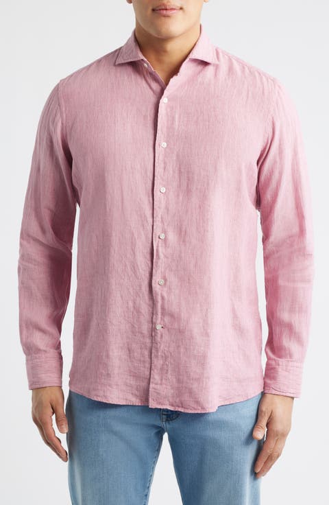 Astino Lino Tailored Fit Linen Button-Up Shirt