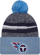 New Era Men's New Era  Navy/Light Blue Tennessee Titans 2023 Sideline Sport Cuffed Pom Knit Hat