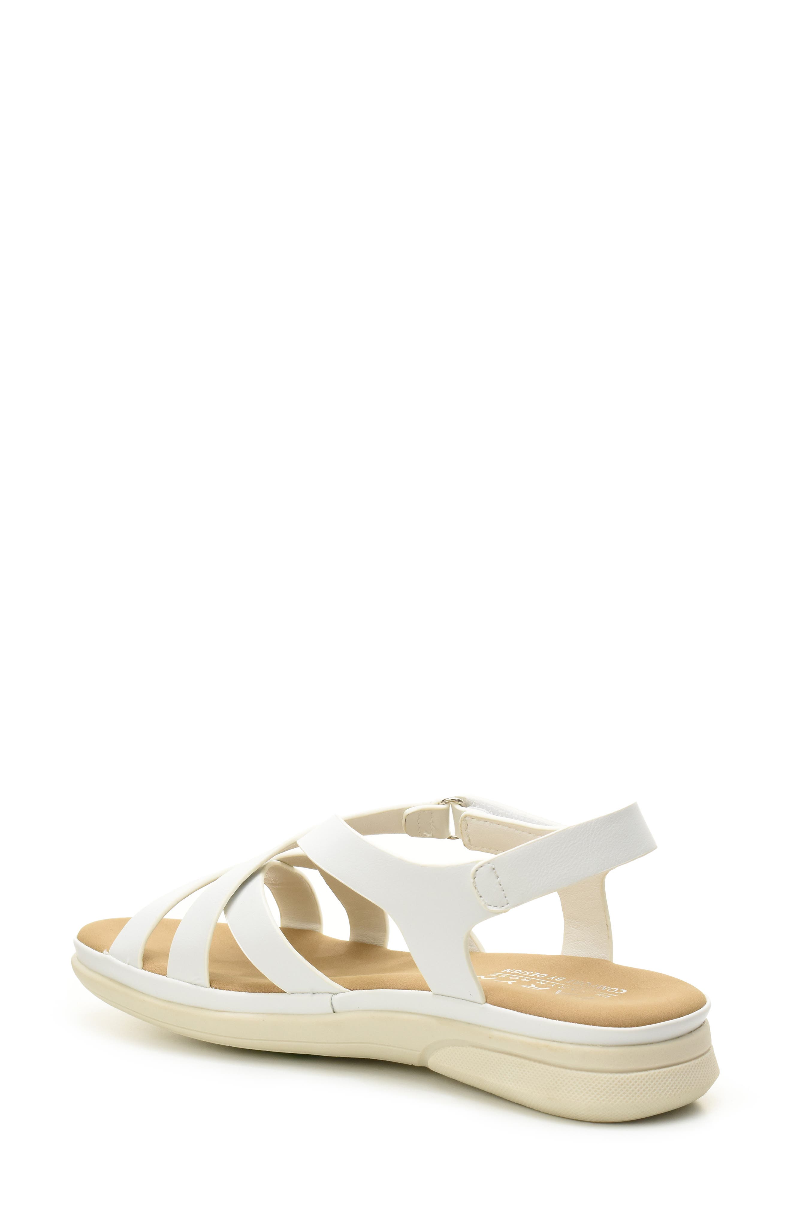 Taryn Rose Lasercut Slide Sandal, Alternate, color, White