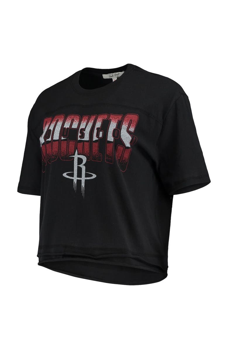 Junk Food Women's Junk Food Black Houston Rockets Gradient Crop Top, Alternate, color, 