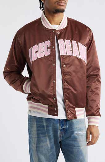 ICECREAM University Satin Graphic Snap-Up Jacket