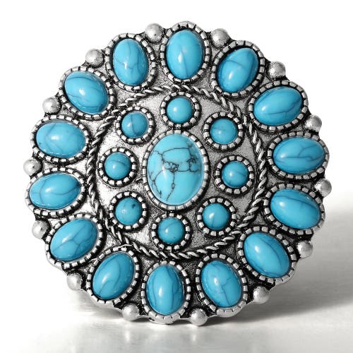 Jessica Simpson Turquoise Stone Ring In Multi