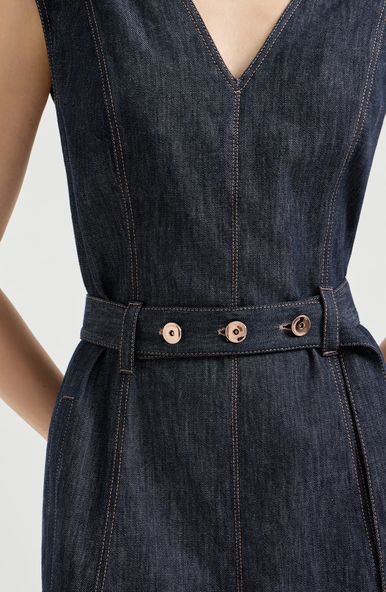 Brunello Cucinelli Twill flared dress, Alternate, color, Denim