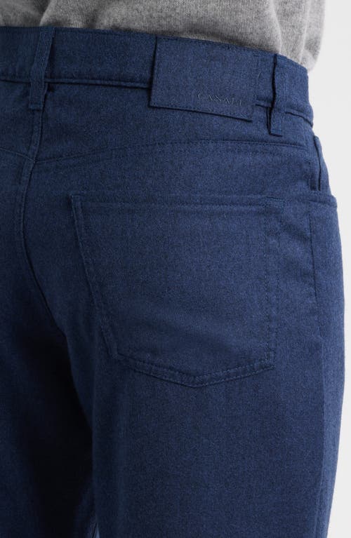 Canali Regular Fit Wool Flannel Pants In Blue