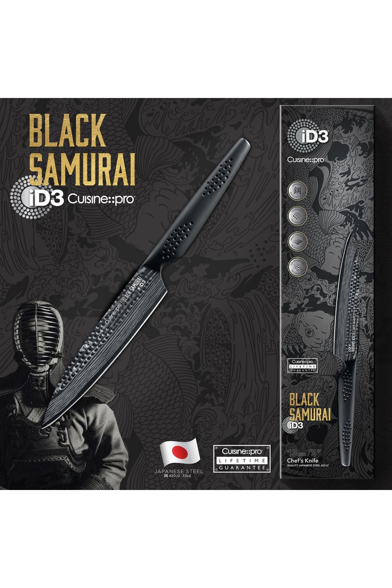 iD3® BLACK SAMURAI 5" Chef's Knife, Alternate, color, Black