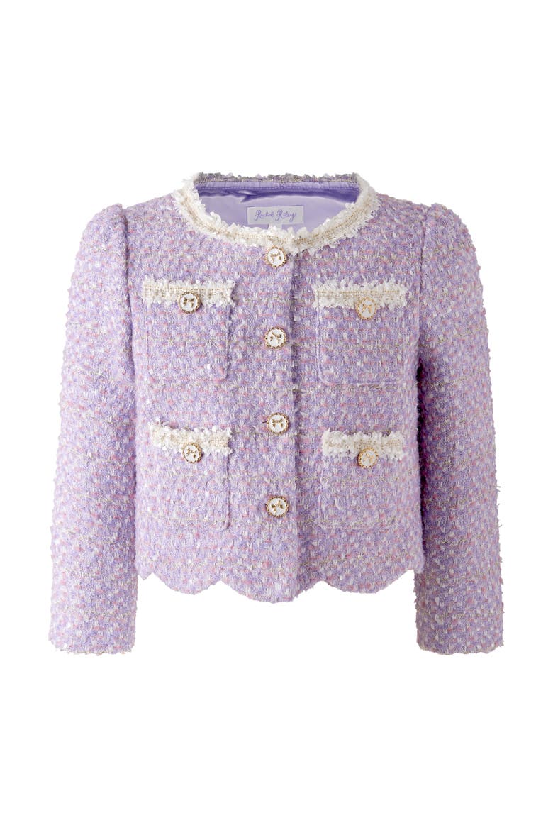 Tweed Scalloped Skirt Set, Main, color, Purple