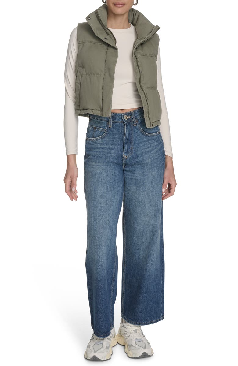 Levi's Cotton Crop Puffer Vest, Alternate, color, Light Olive