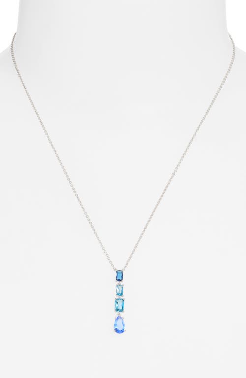 Nadri Spencer Blue Cubic Zirconia Y-necklace In Silver