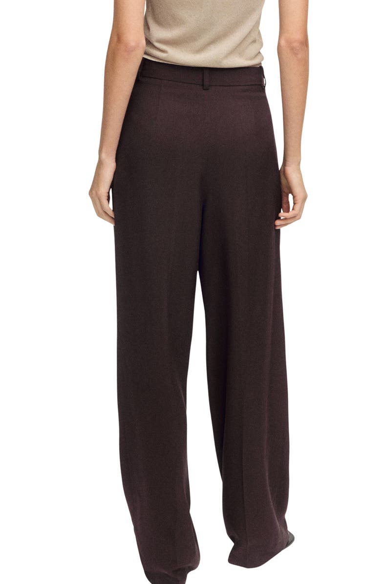 MANGO Pleated Wide Leg Pants, Alternate, color, 