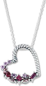 SAMUEL B. Sterling Silver Gemstone Heart Pendant Necklace
