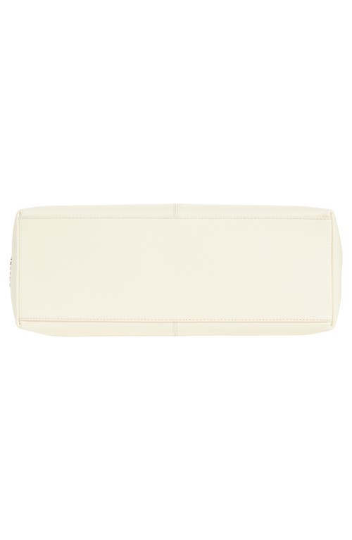 Alexander Mcqueen Mcqueen T-bar Sling Leather Tote In Cream/silver