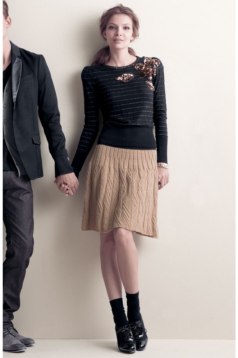 'Gladiola' Embellished Sweater, Alternate, color, BLACK MULTI