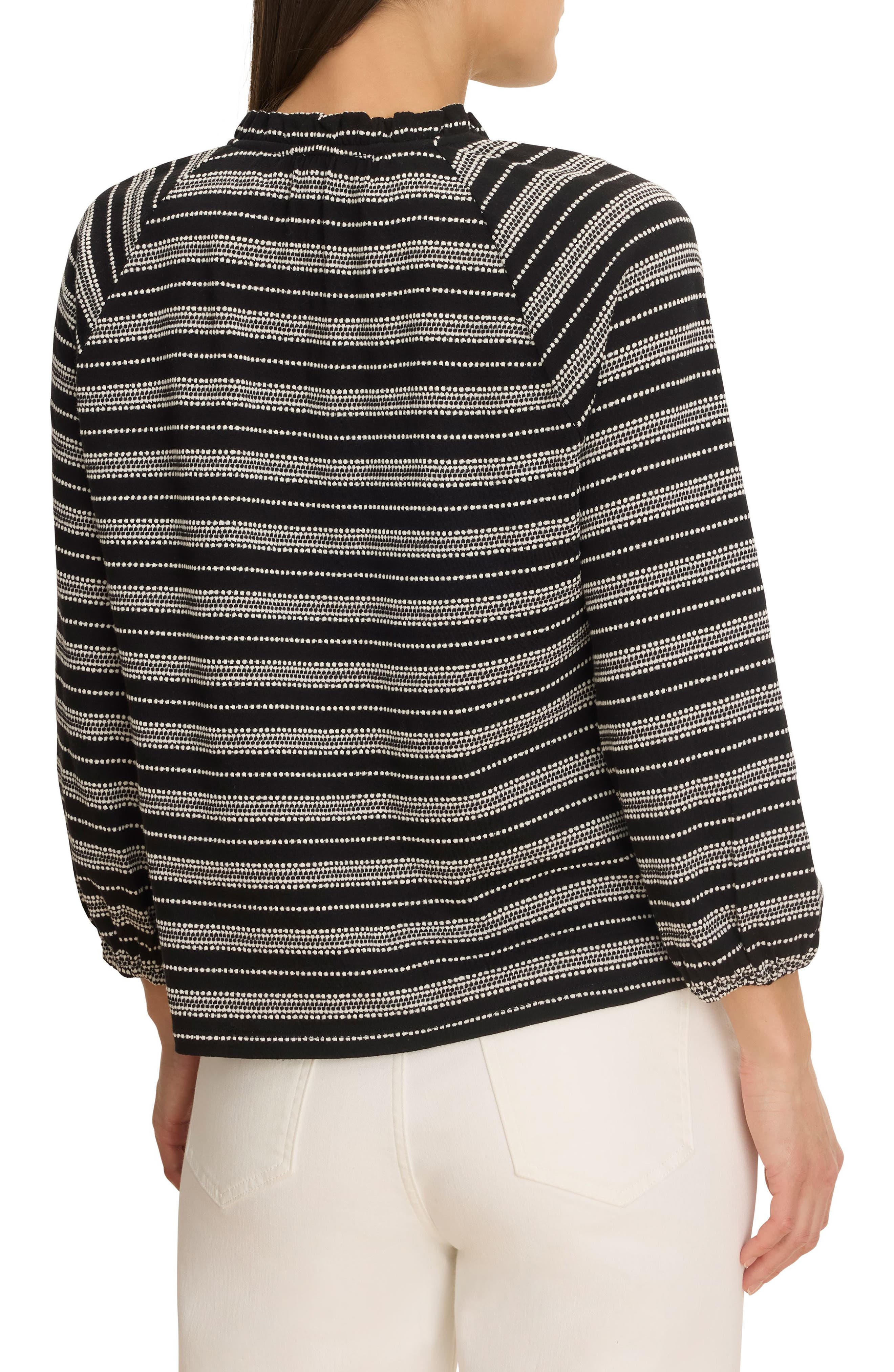 Jacquard Stripe Knit Cotton Top (Women) | Nordstrom