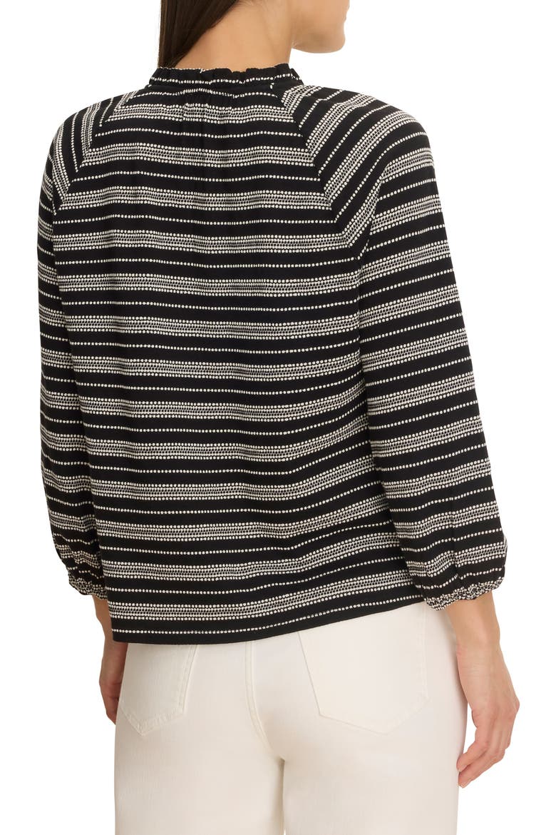 Jacquard Stripe Knit Cotton Top, Alternate, color, BLACK MULTI
