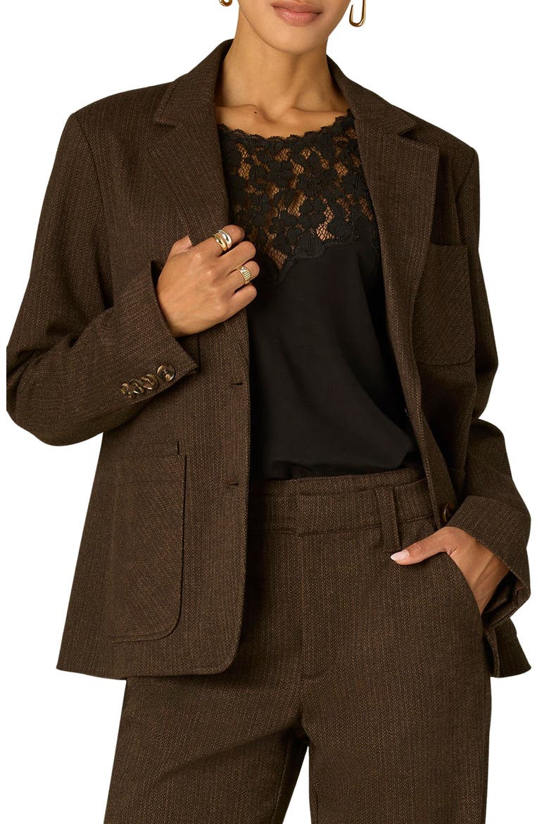 Single Breasted Blazer, Main, color, CHOCOLATE TRUFFLE