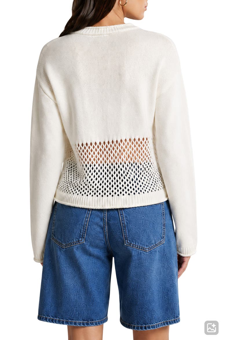 Apollo Open Knit Pullover, Alternate, color, GARDENIA