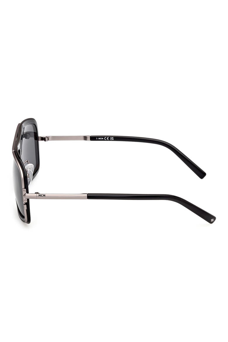 57mm Navigator Sunglasses, Alternate, color, SHINY BLACK / SMOKE