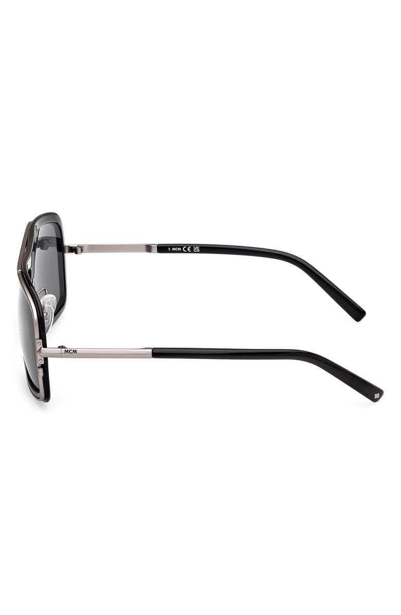 MCM 57mm Navigator Sunglasses, Alternate, color, Shiny Black / Smoke