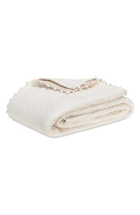 Margaret Pompom Quilted Silk Comforter