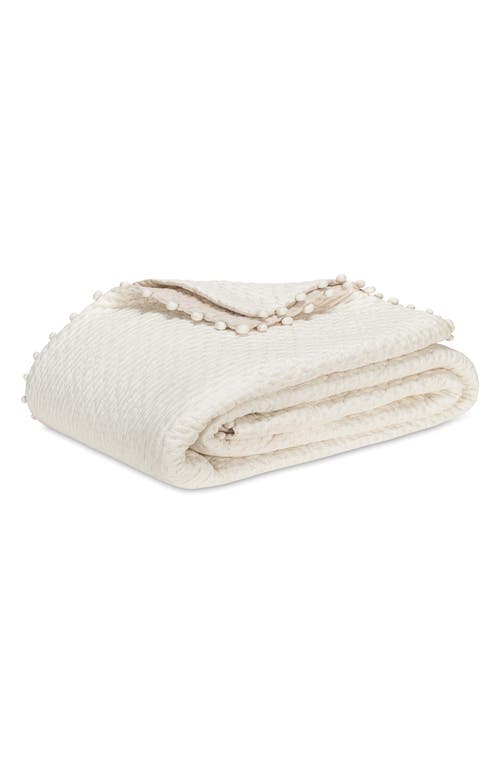 Matouk Margaret Pompom Quilted Silk Comforter In Abalone