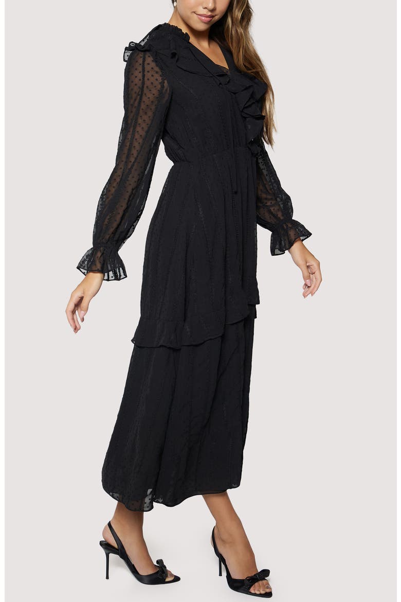 Poetic Essence Long Sleeve Maxi Dress, Alternate, color, BLACK