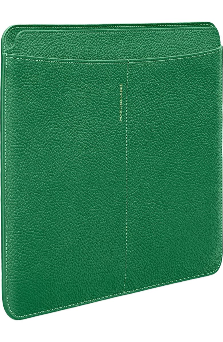 MAISON de SABRÉ Leather Laptop Sleeve, Alternate, color, Emerald Green