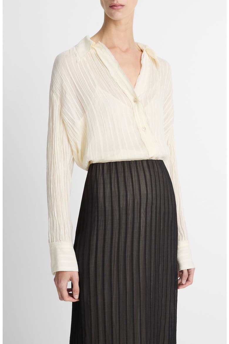 Crushed Stripe Shirt, Alternate, color, OFF WHITE