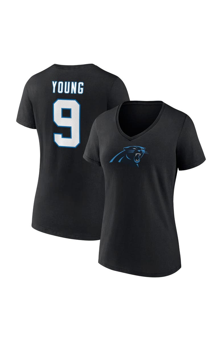 FANATICS Women's Fanatics Branded Bryce Young Black Carolina Panthers Icon Name & Number V-Neck T-Shirt, Main, color, Black