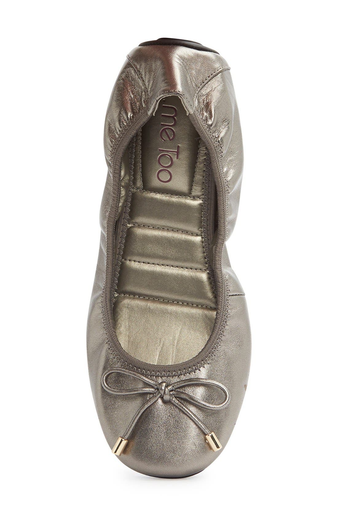 Me Too 'Halle 2.0' Ballet Flat, Alternate, color, Pewter Met