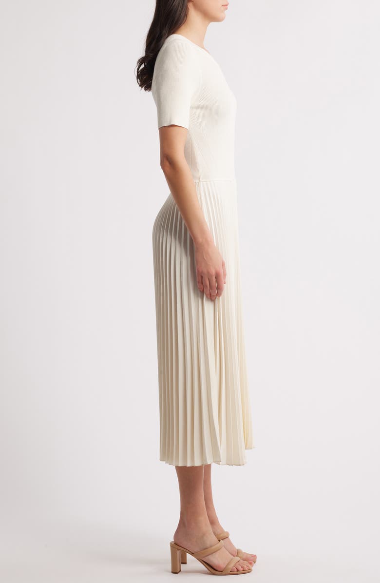 BOSS Fadridi Rib & Pleated Midi A-Line Dress, Alternate, color,