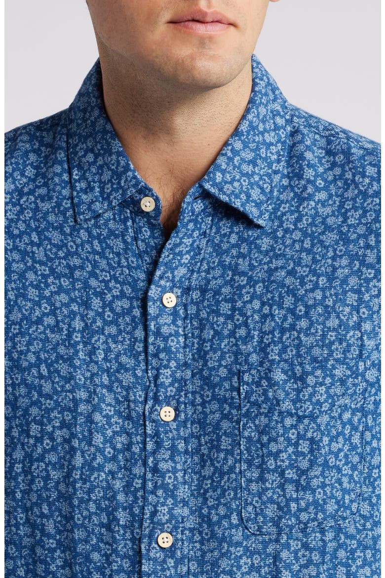 Laguna Short Sleeve Linen Shirt, Alternate, color, OCEANA DITSY