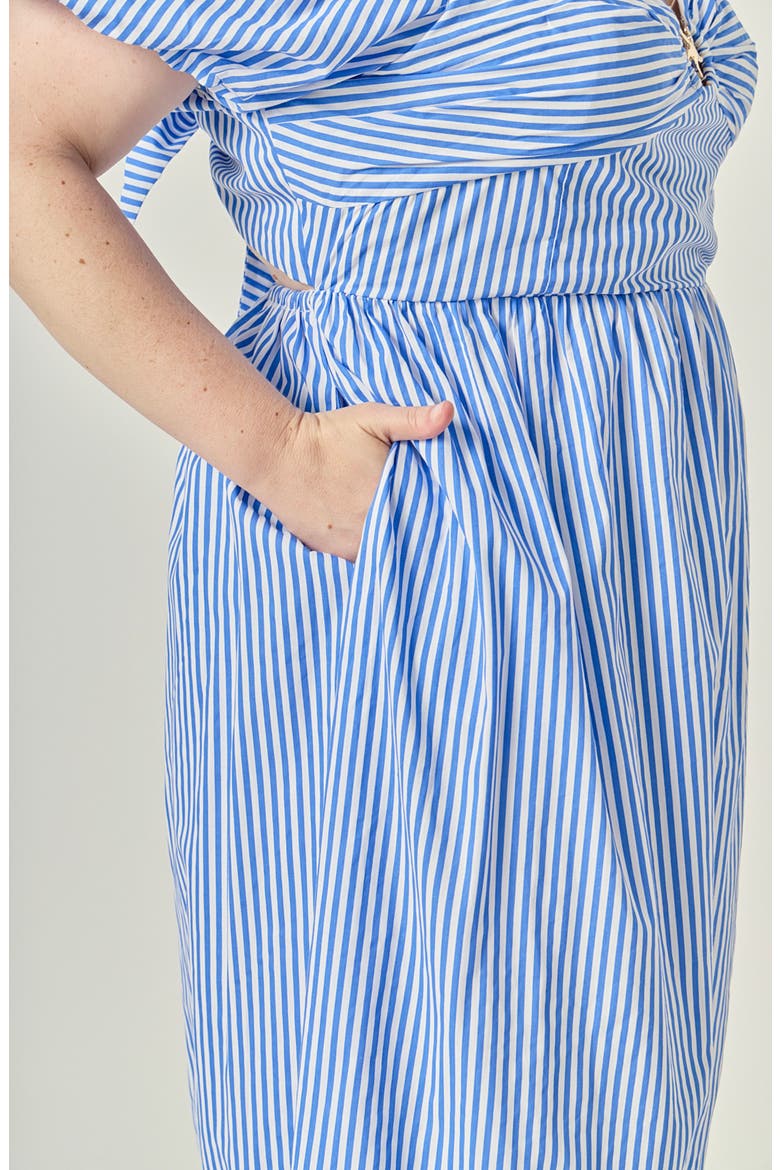 Starfish Striped Midi Dress, Alternate, color, WHITE/ BLUE