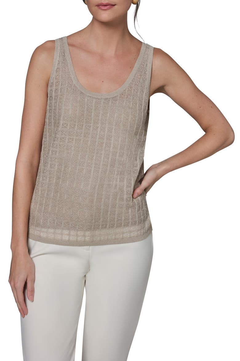 Grid Patter Sweater Tank, Main, color, TUSCAN GREY
