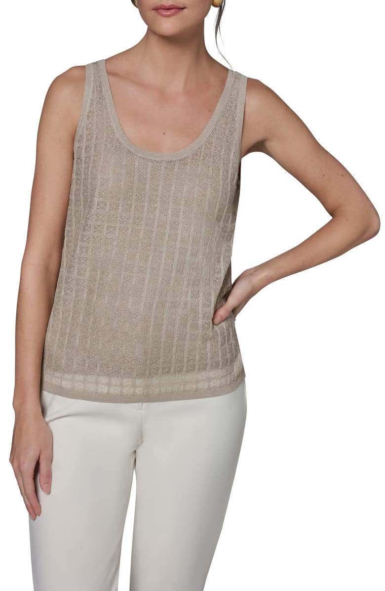 Donna Karan New York Grid Patter Sweater Tank, Main, color,
