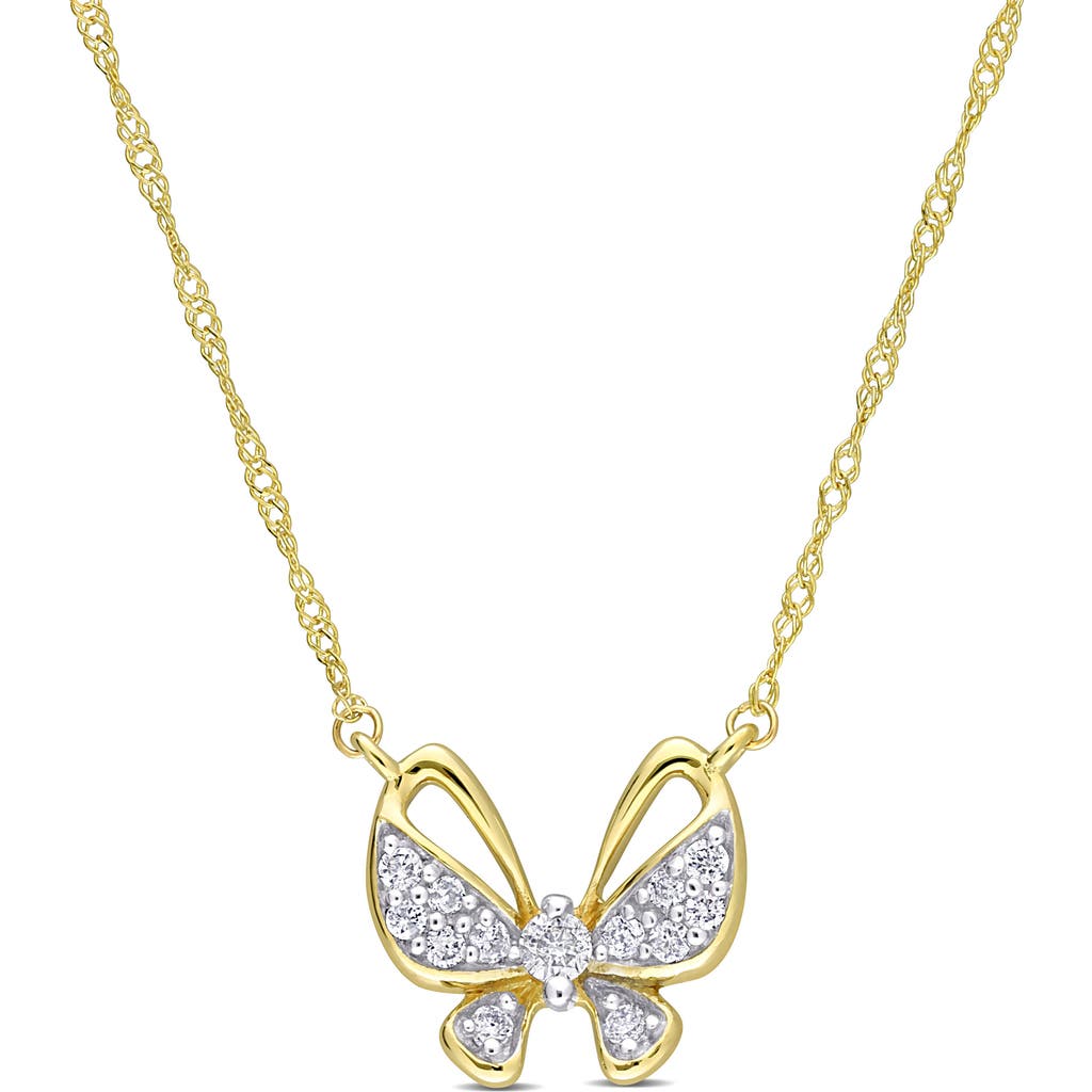 Delmar Diamond Butterfly Pendant Necklace In Gold