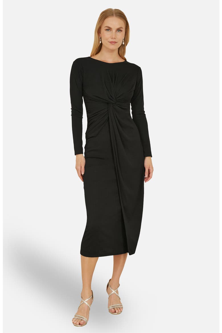 Midi Fitted Stretch Dress, Main, color, Black