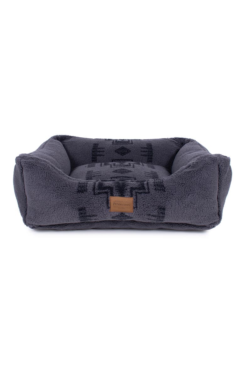 High Pile Fleece Kuddler Dog Bed, Main, color, HARDING TONAL GRAY