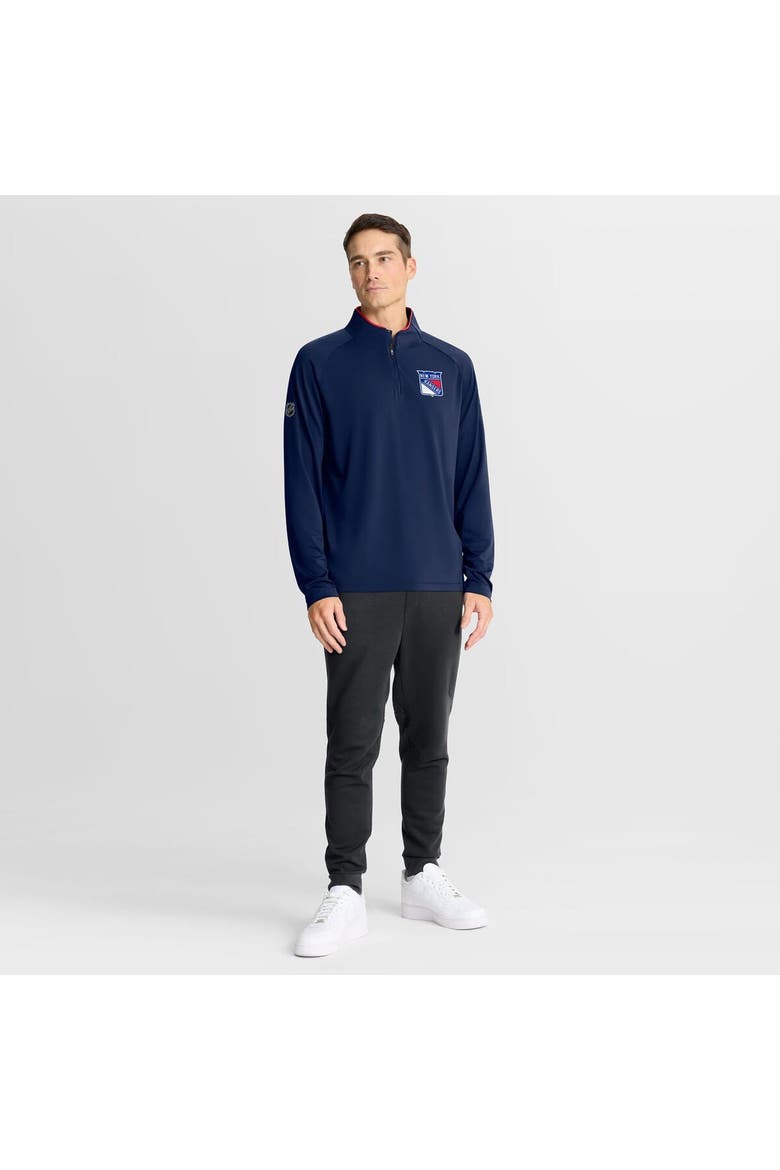 Men's Fanatics Navy New York Rangers Authentic Pro Rink Training Quarter-Zip Pullover, Alternate, color, Navy