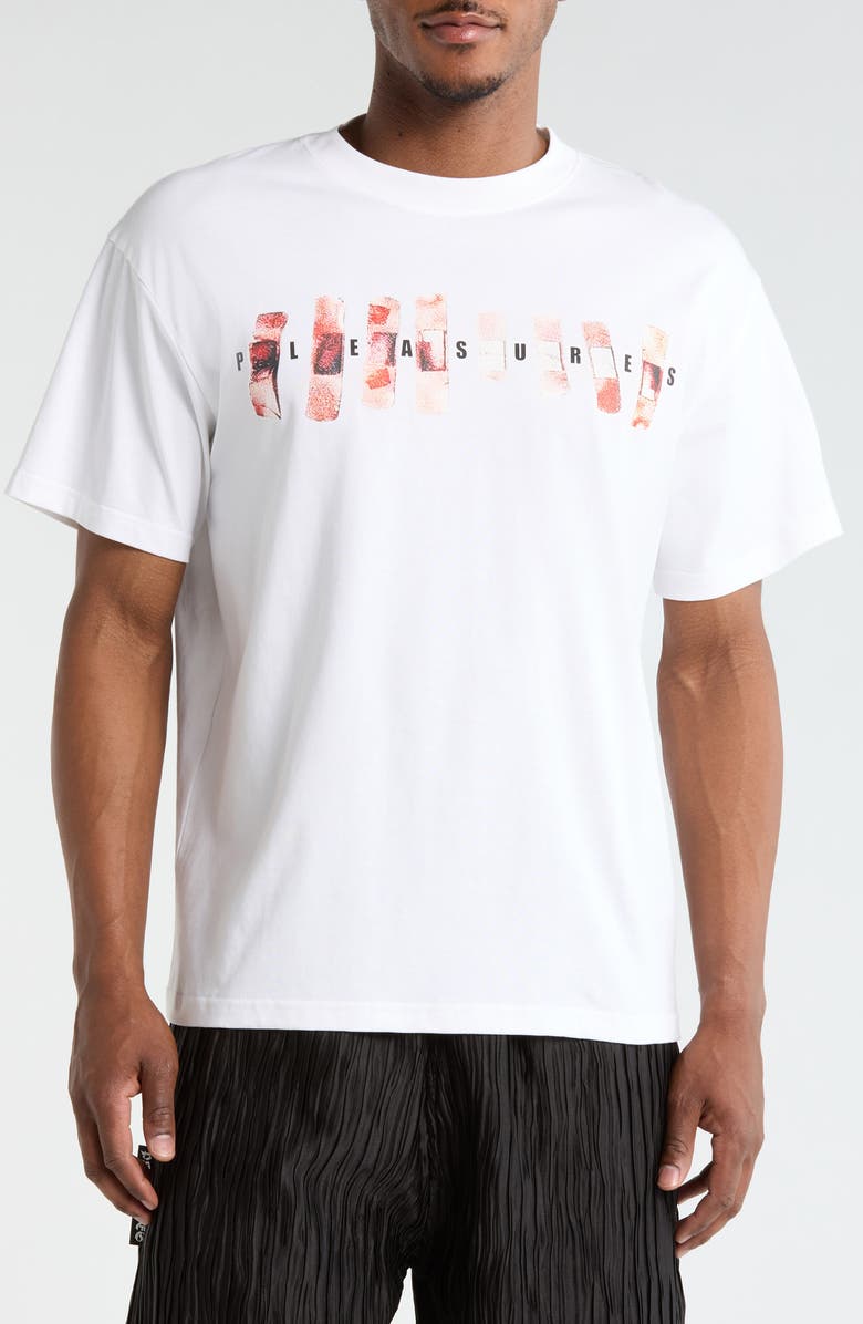 PLEASURES Wounded Graphic Print T-Shirt, Main, color, White