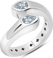 Crislu Pear Cut Cubic Zirconia Bypass Ring