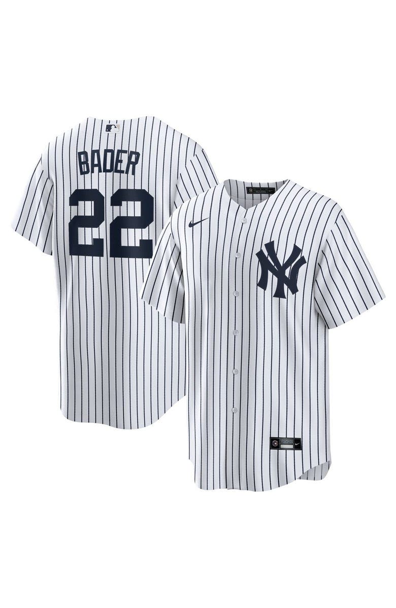 Nike Men's Nike Harrison Bader White New York Yankees Replica Player Jersey, Alternate, color,