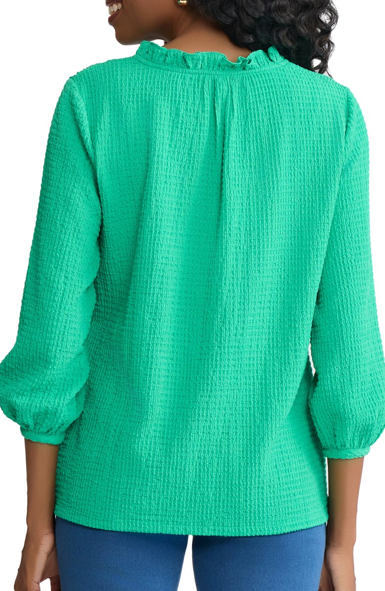 Jones New York Smocked Shoulder Top, Alternate, color, Kelly