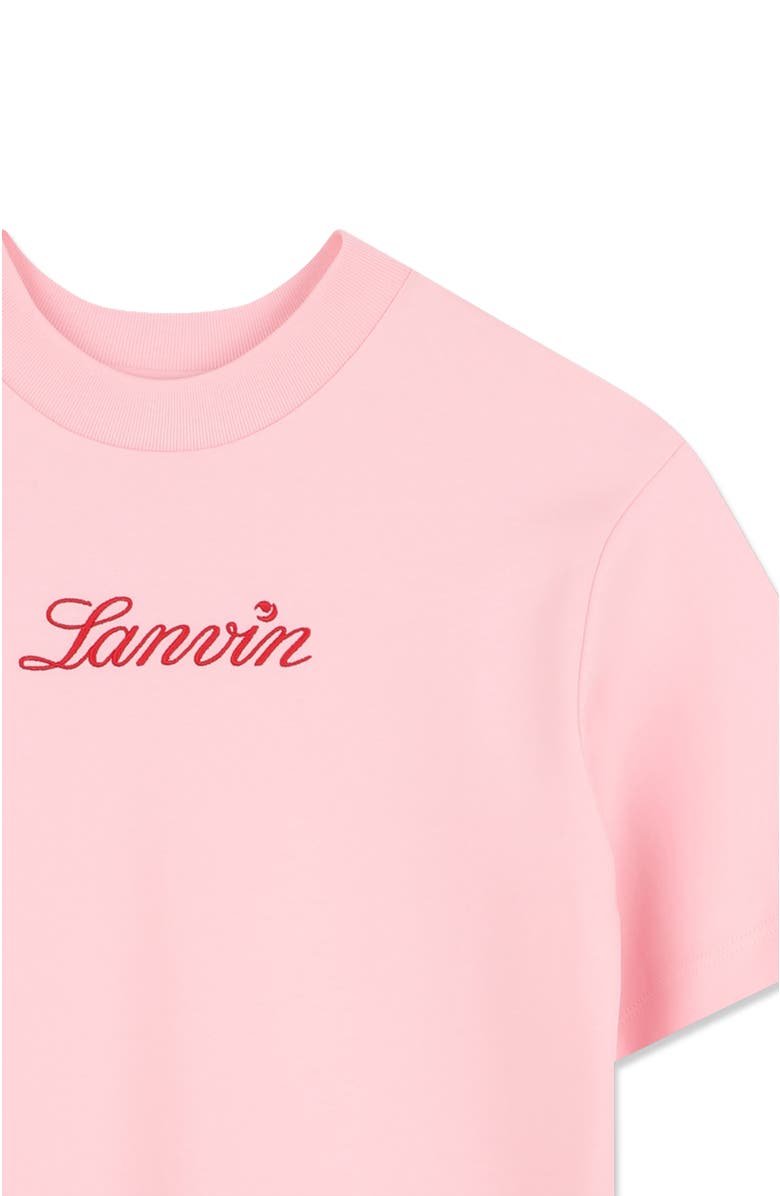 Lanvin Kids Short Sleeve T-Shirt Dress In Cotton, Alternate, color, Pink