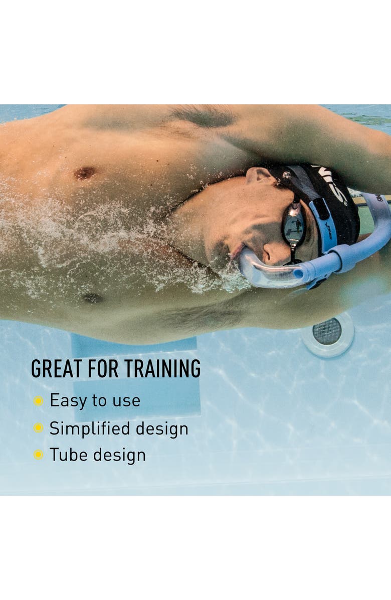 FINIS Glide Center Mount Swim Snorkel for Adults Adjustable Fit Technique Endurance Training, Alternate, color, Ocean Blue