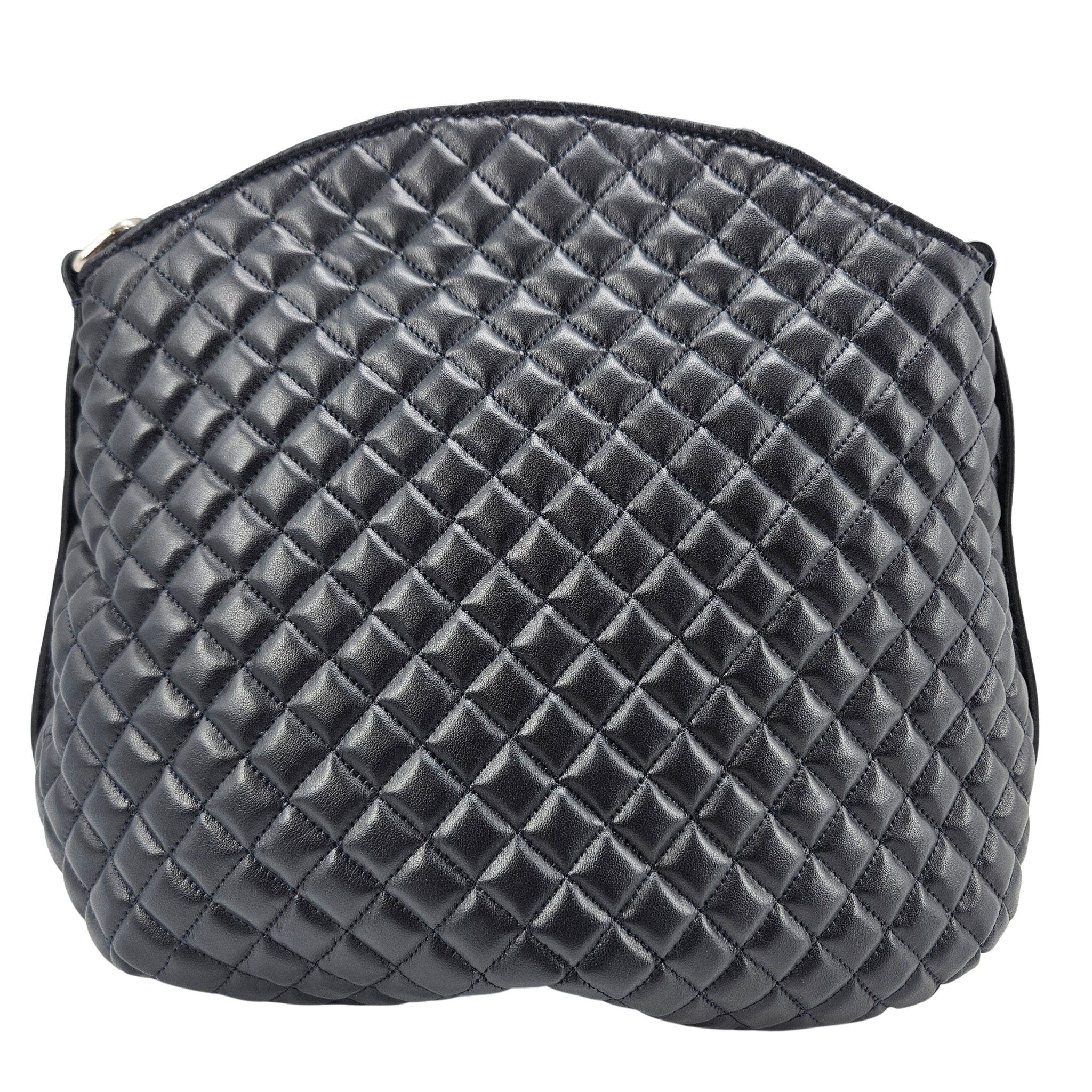 Quilted Fleur de lis Shoulder Bag, Alternate, color, navy