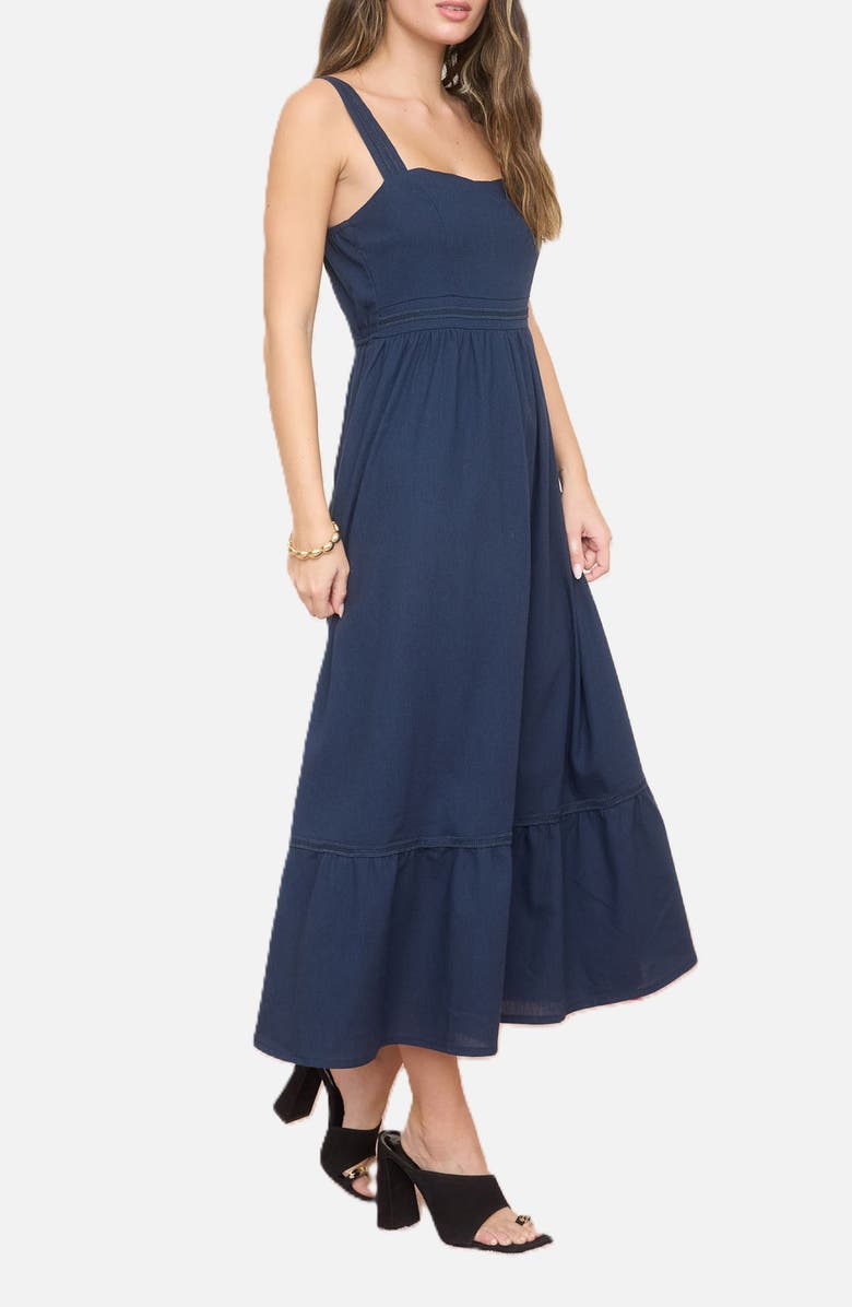 Blu Pepper Square Neck Midi Dress, Alternate, color, Navy