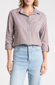 beachlunchlounge Carson Stripe Button-Up Shirt