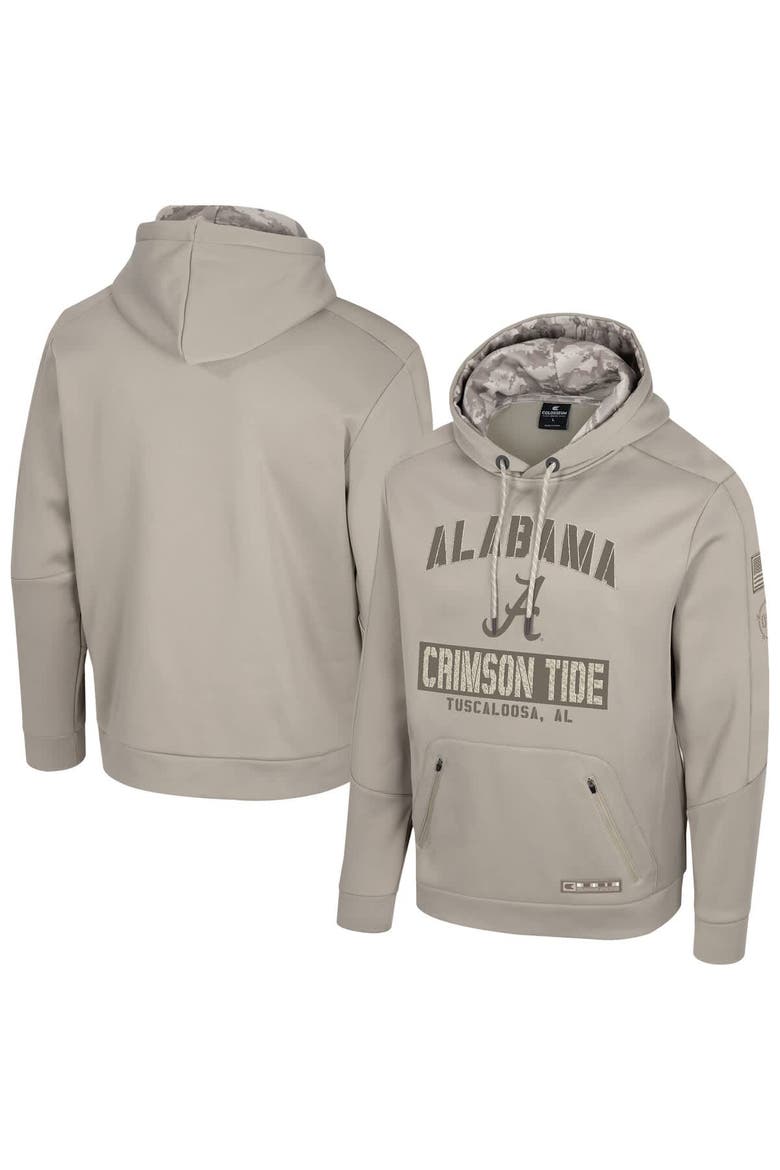 Men's Colosseum  Oatmeal Alabama Crimson Tide Operation Hat Trick Battalion Hoodie, Main, color, Oatmeal